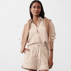 BANANA REPUBLIC WOMENS LONG SLEEVE SEERSUCKER SHIRT NWT Size S